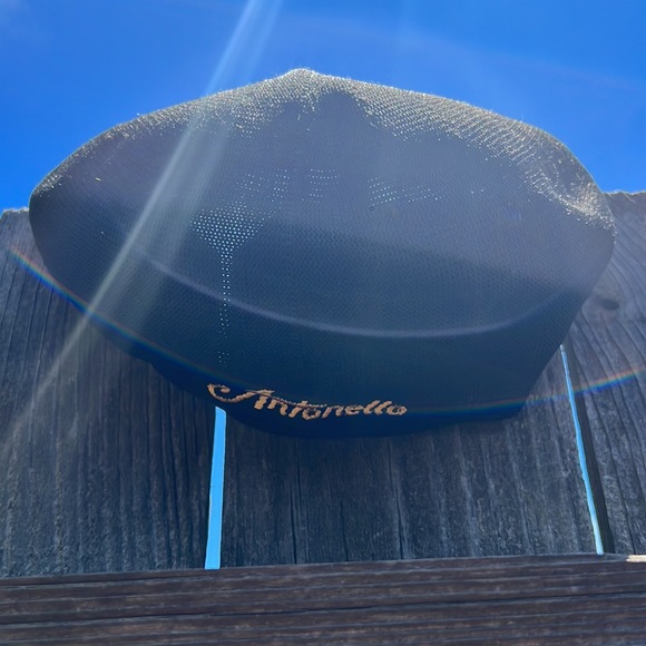 Antonella newspaper boy mesh hat one size black vintage - Picture 2 of 3